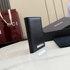 Gucci Black Leather & Canvas Card Holder