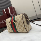 Gucci Brown Canvas & Leather Horsebit Crossbody Bag