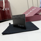 Gucci Black Leather & Canvas Card Holder