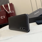 Gucci Black Leather Zip Wallet