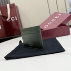 Gucci Green Leather Logo Card Holder