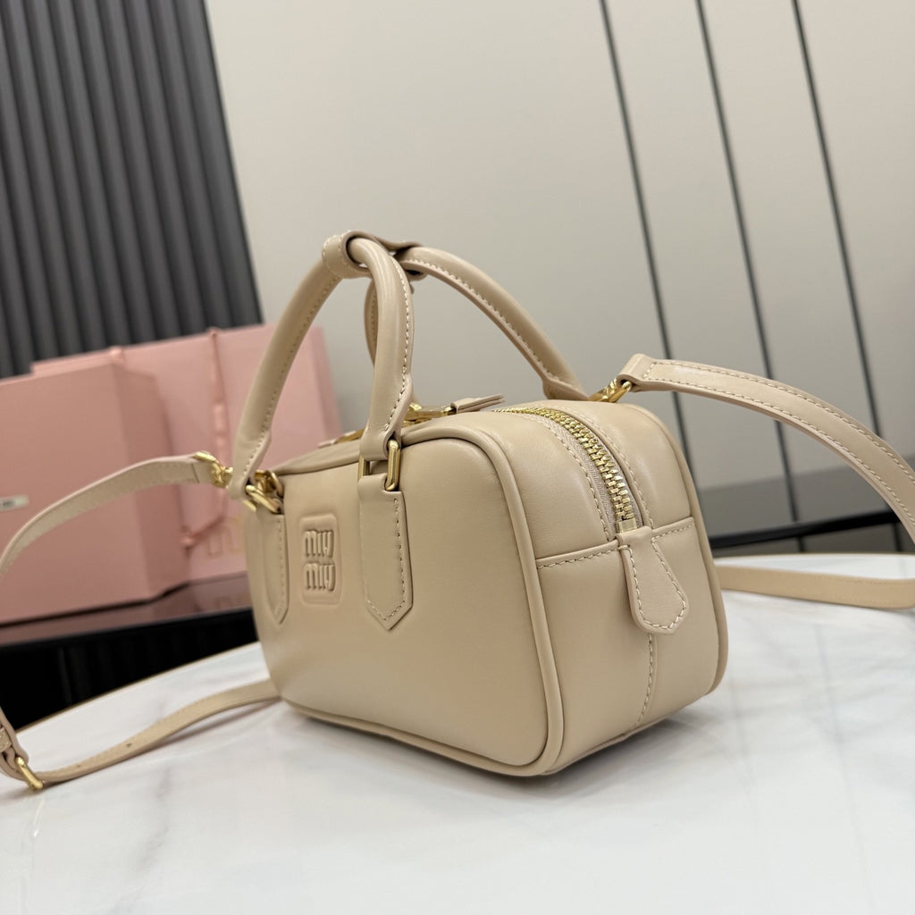 Miu Miu Yellow Leather Logo Handbag
