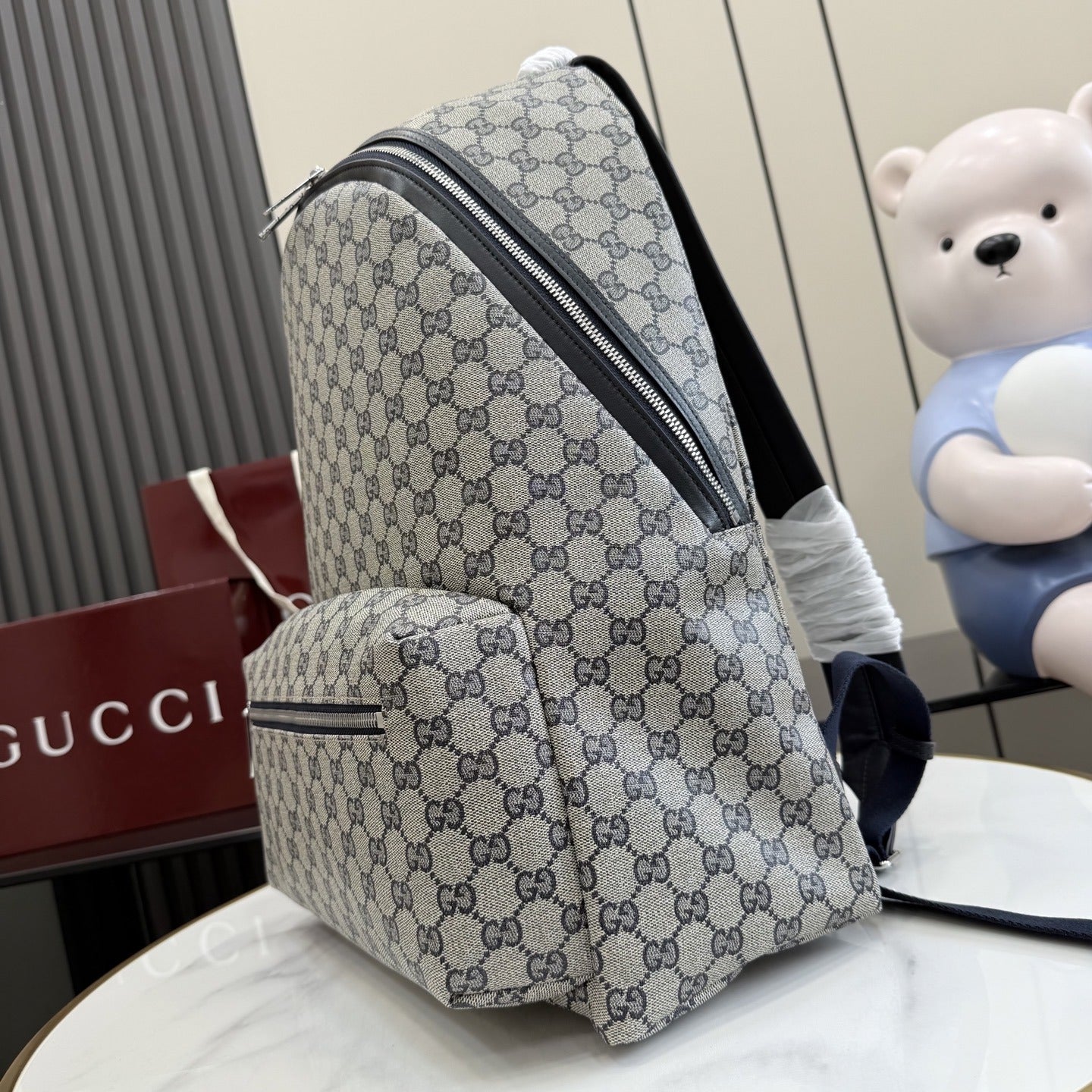 Gucci Canvas & Leather Zip Backpack