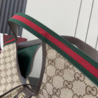 Gucci White Canvas Double G Tote Bag