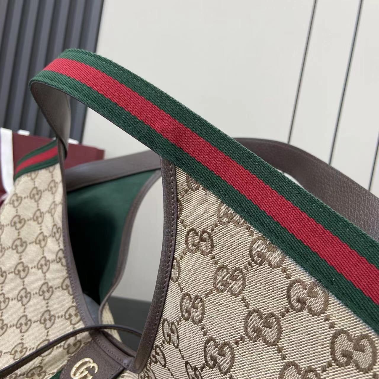 Gucci White Canvas Double G Tote Bag