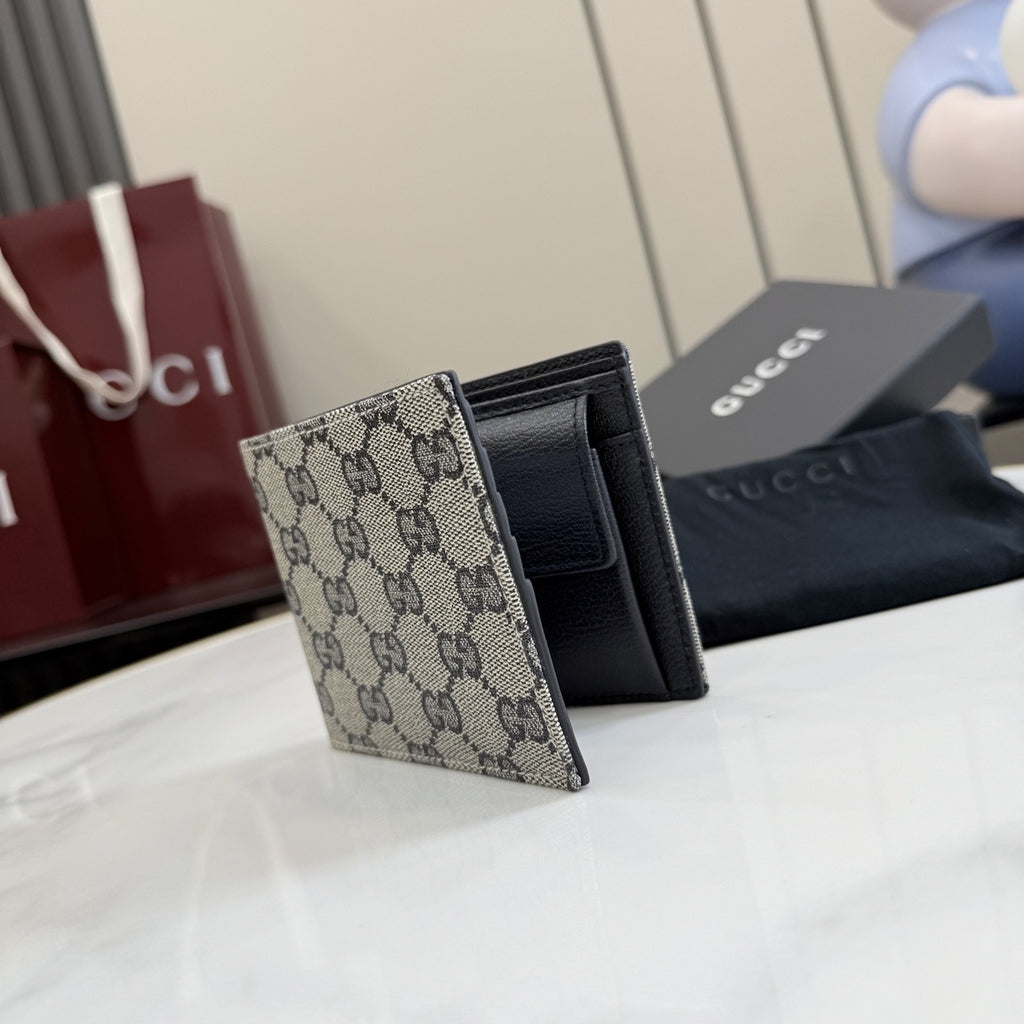 Gucci Canvas & Leather Logo Wallet