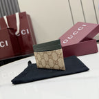 Gucci Brown Canvas & Leather Card Holder