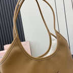 Miu Miu Brown Leather Logo Tote Bag