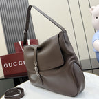 Gucci Brown Lambskin Leather Jackie 1961 Crossbody Bag
