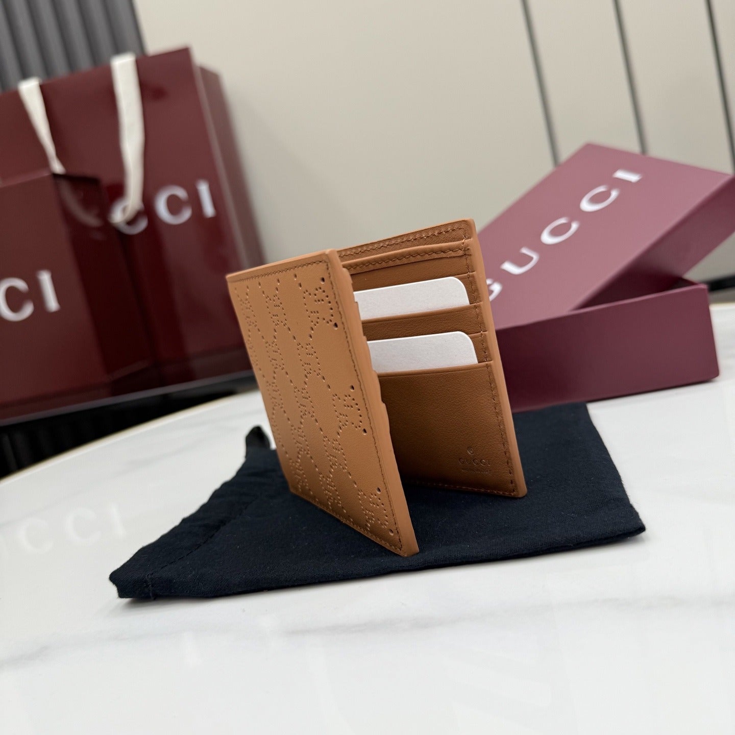Gucci Brown Leather Logo Wallet
