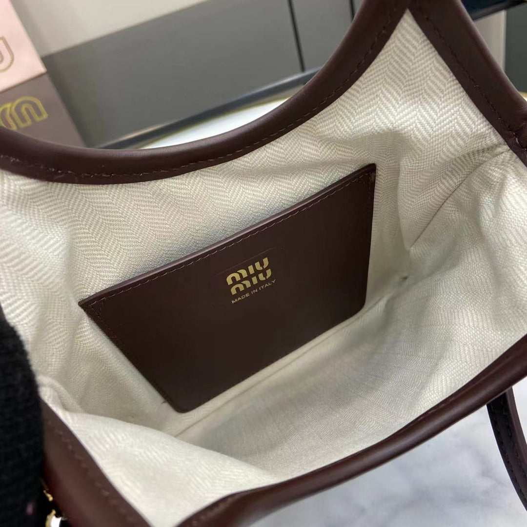 Miu Miu Leather Logo Tote Bag