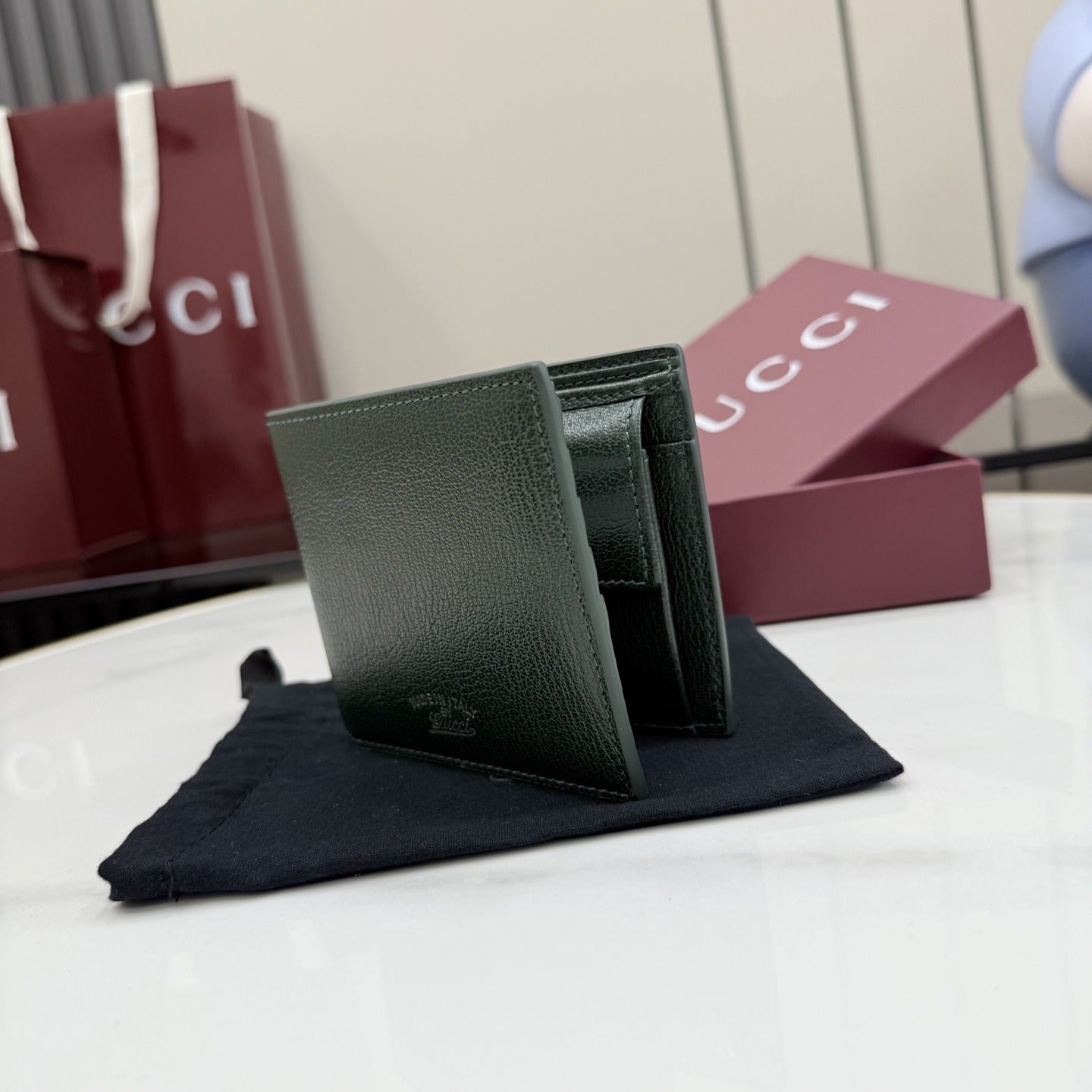 Gucci Green Lambskin Leather Logo Handbag