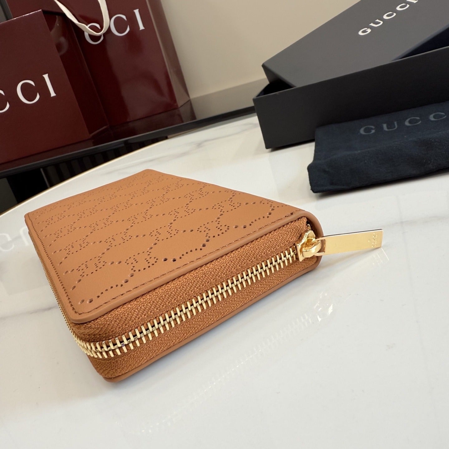 Gucci Brown Leather Logo Wallet