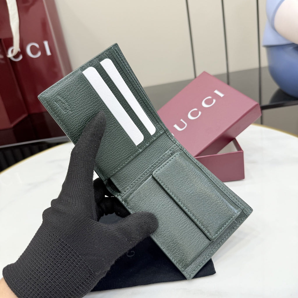 Gucci Green Lambskin Leather Logo Handbag