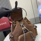 Gucci Corduroy & Calfskin Leather Backpack