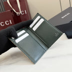 Gucci Green Canvas & Leather Logo Card Holder