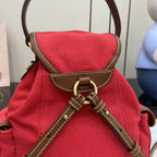 Miu Miu Brown Canvas & Calfskin Leather Backpack