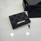 Gucci Black Denim & Leather Zip Wallet