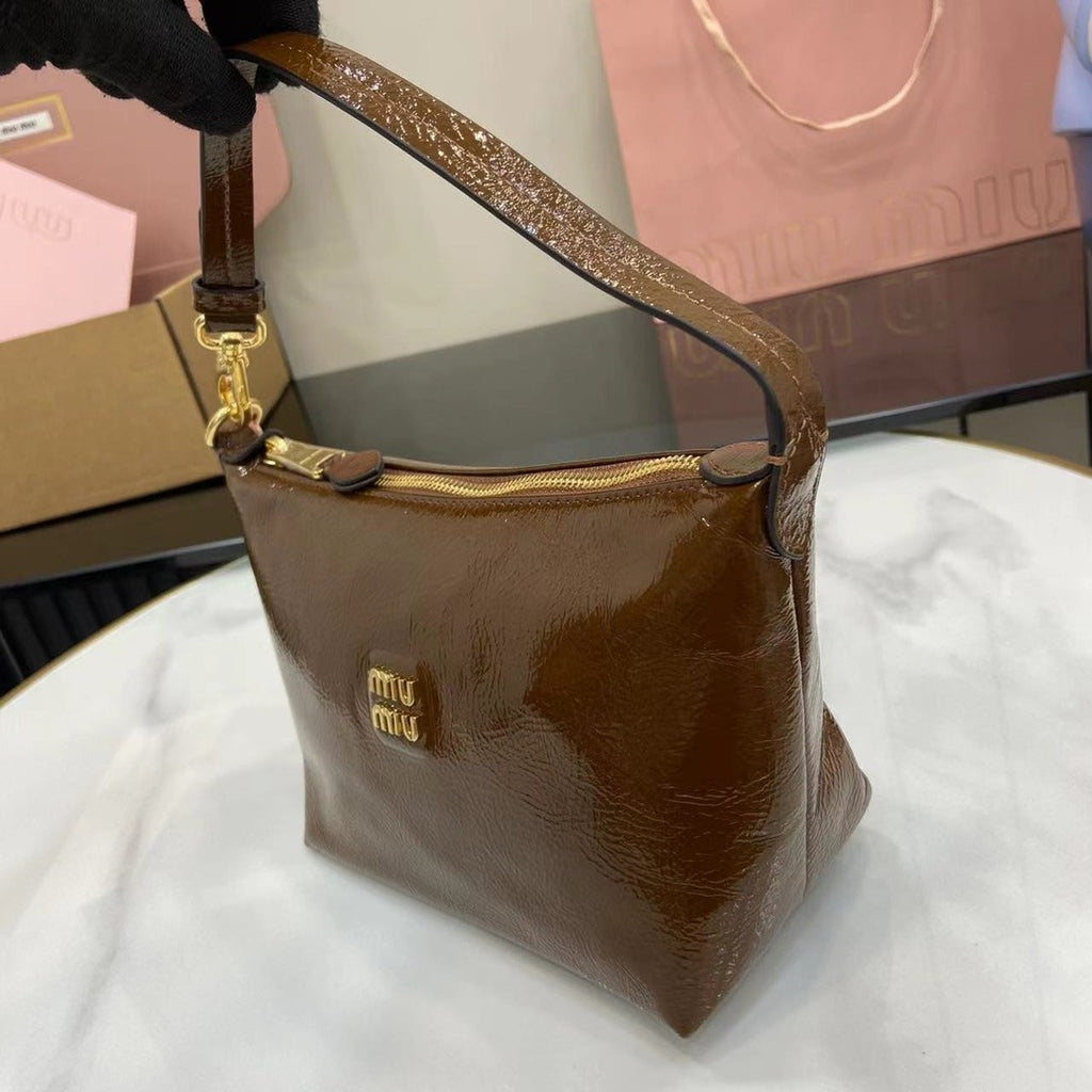 Miu Miu Patent Leather Logo Handbag