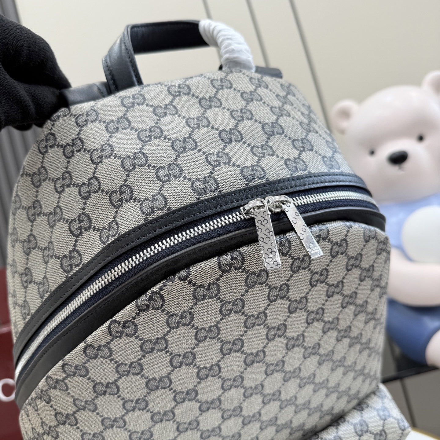 Gucci Canvas & Leather Zip Backpack
