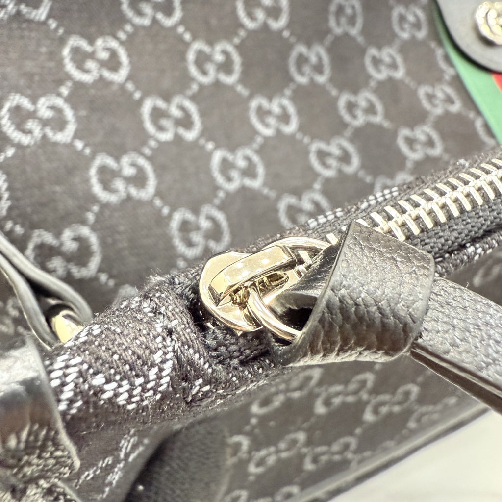 Gucci Black Leather Double G Handbag