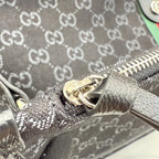 Gucci Black Leather Double G Handbag