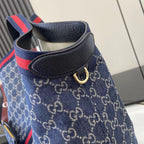 Gucci White Denim Double G Tote Bag