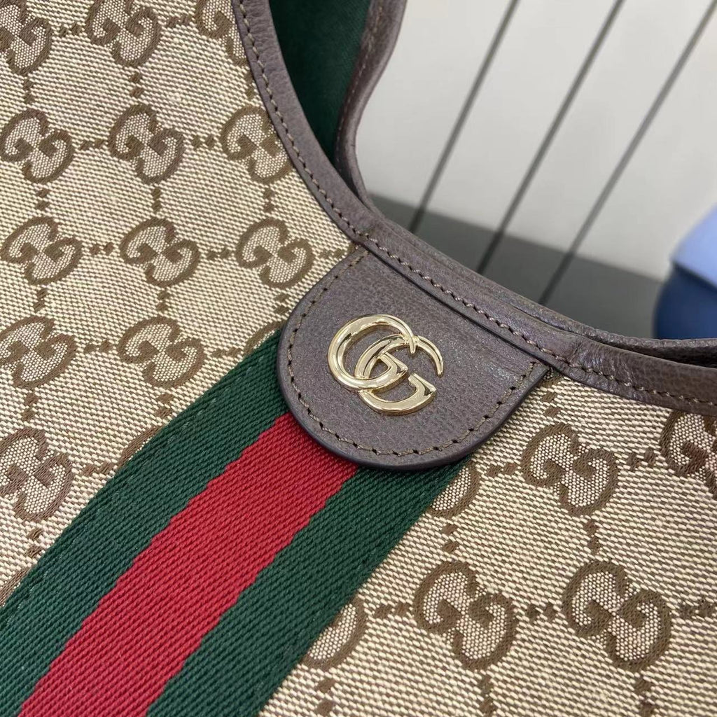 Gucci White Canvas Double G Tote Bag