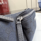 Gucci Black Canvas & Leather Zip Crossbody Bag