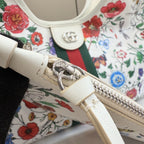 Gucci White Leather Double G Tote Bag