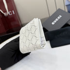 Gucci White Leather Openwork Wallet