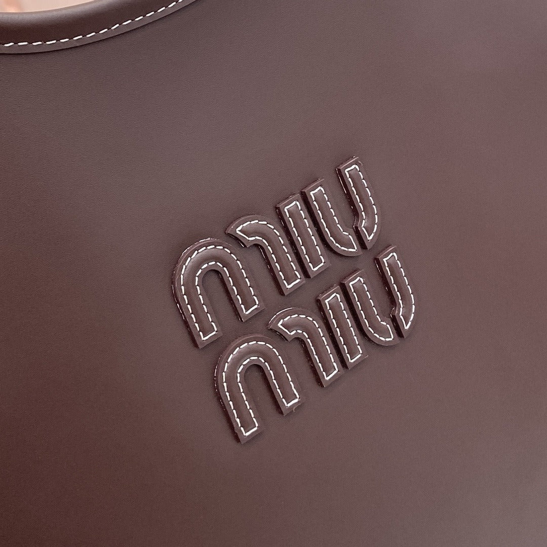 Miu Miu Red Leather Logo Tote Bag