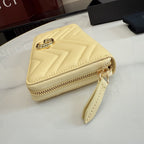 Gucci Yellow Leather GG Marmont Clutch