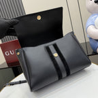 Gucci Black Leather & Canvas Zip Handbag