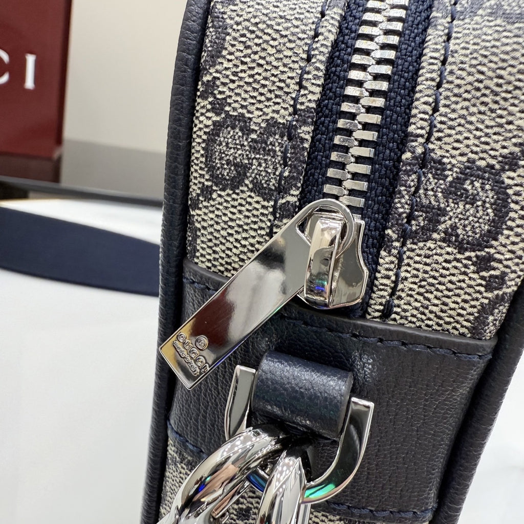 Gucci Canvas & Leather Zip Crossbody Bag