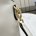 Miu Miu White Leather Logo Tote Bag