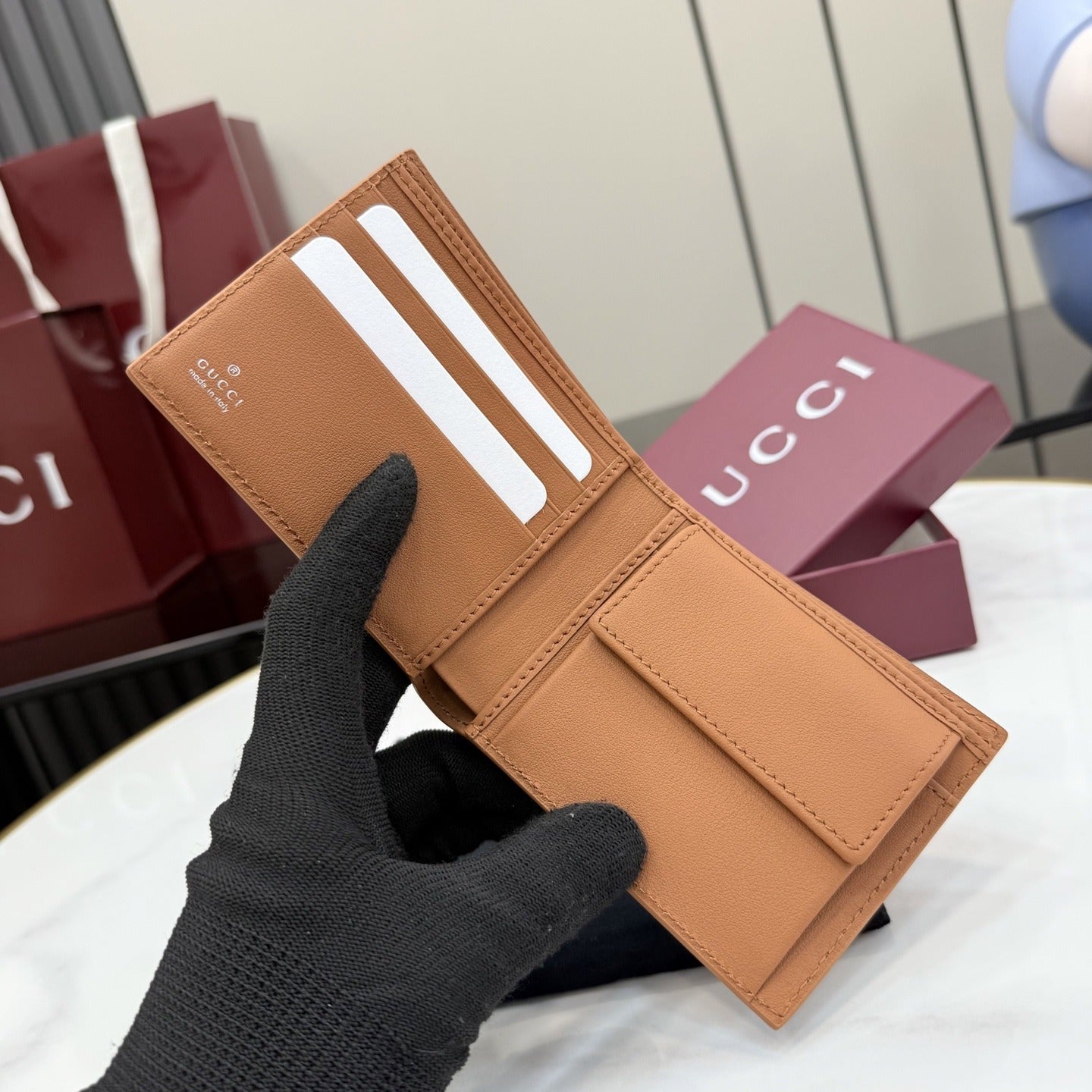 Gucci Brown Leather Logo Wallet