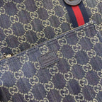 Gucci White Denim Double G Tote Bag
