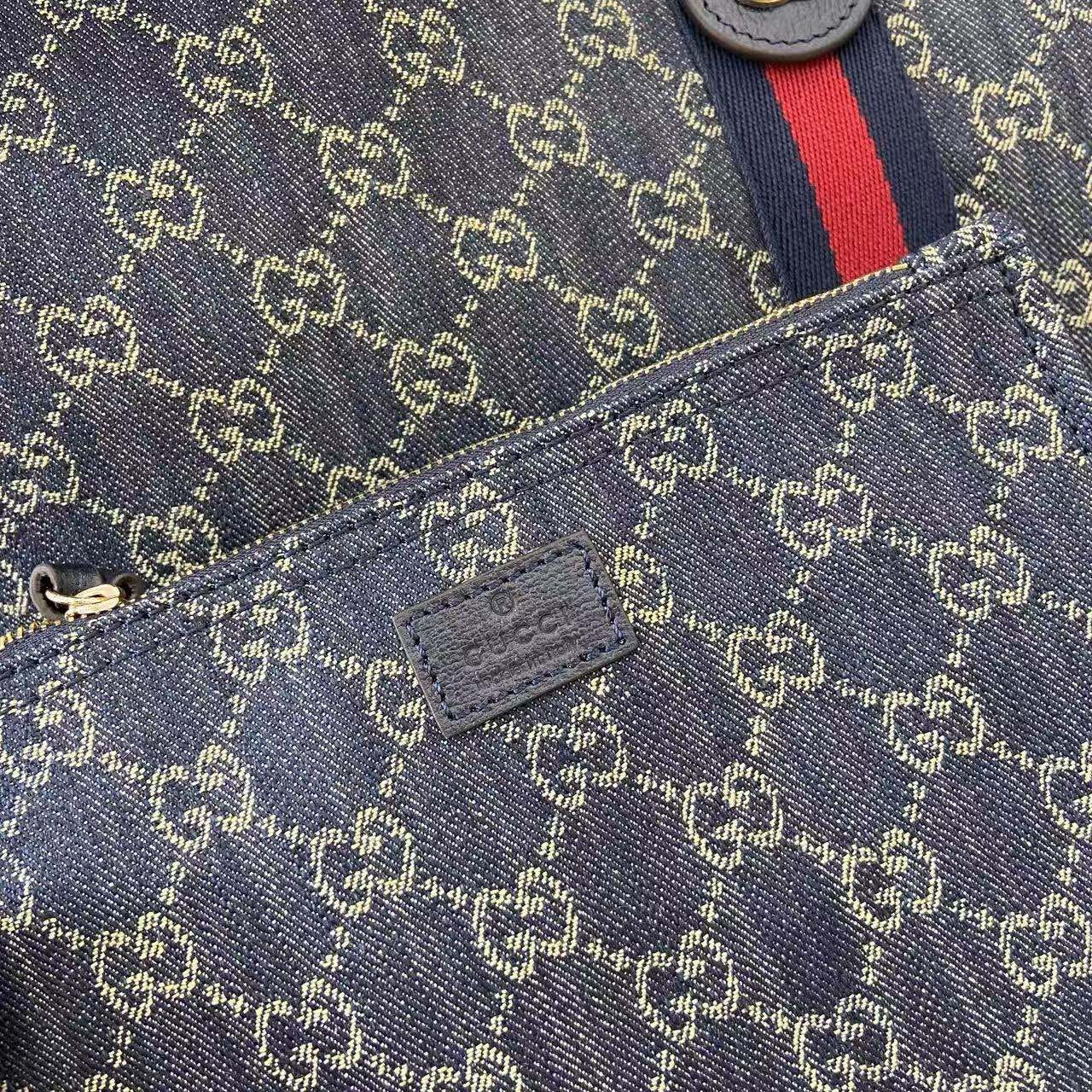 Gucci White Denim Double G Tote Bag