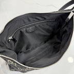 Gucci Black Denim & Leather Zip Handbag