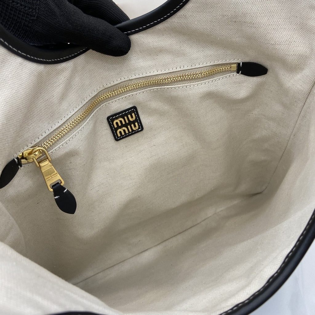 Miu Miu Leather Logo Tote Bag