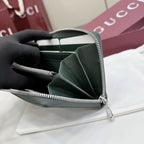 Gucci Green Leather Logo Clutch