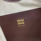 Miu Miu Leather Logo Tote Bag