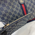 Gucci White Denim Double G Tote Bag