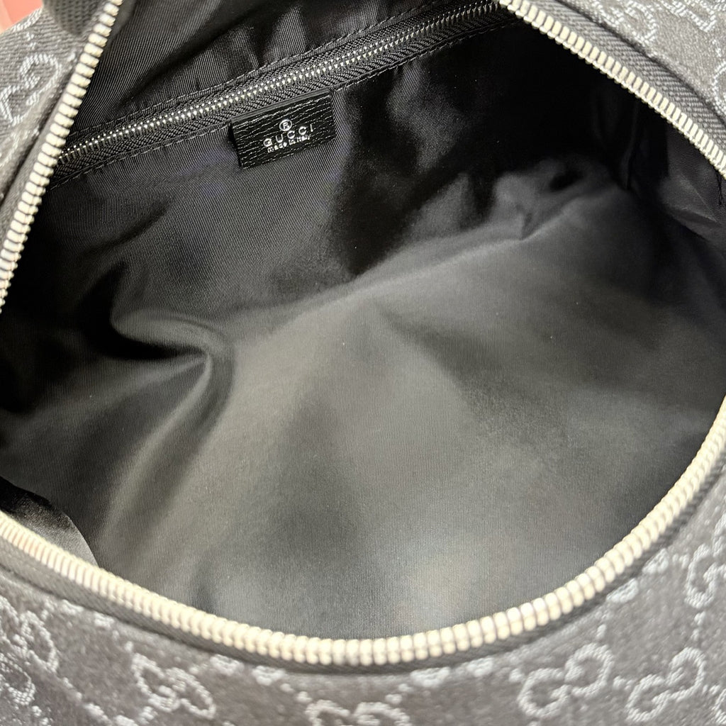 Gucci Black Denim & Leather Logo Handbag
