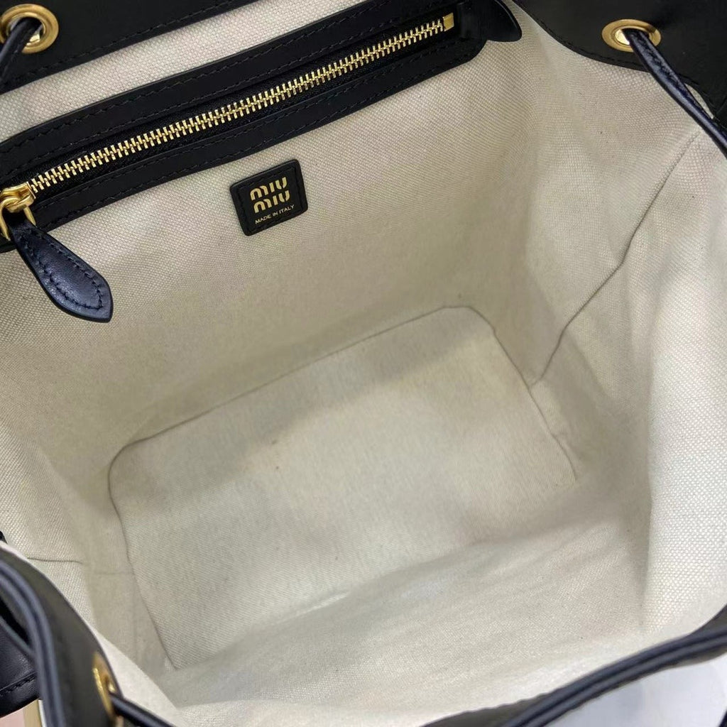 Miu Miu Black Calfskin Leather Backpack