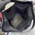 Gucci Black Denim & Leather Double G Handbag