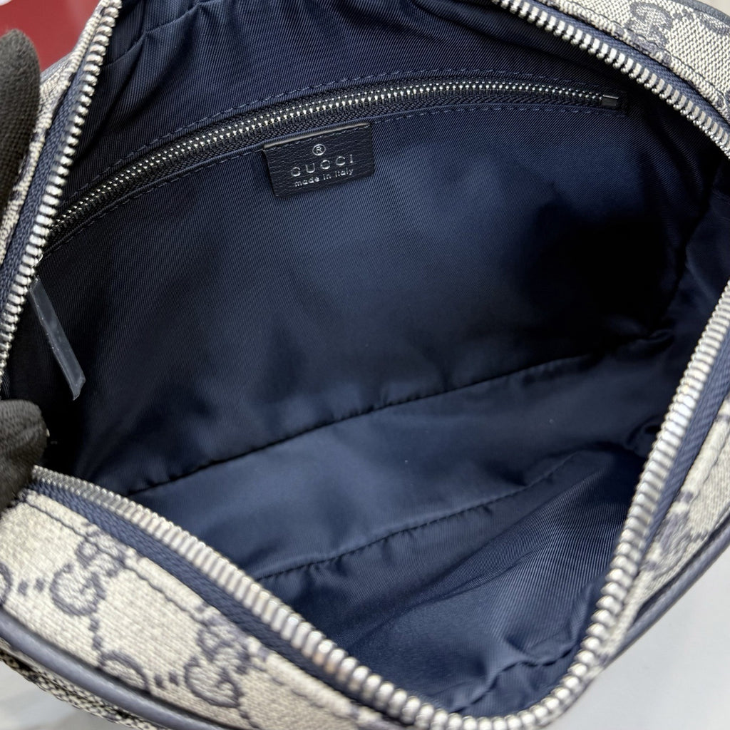 Gucci Canvas & Leather Zip Crossbody Bag