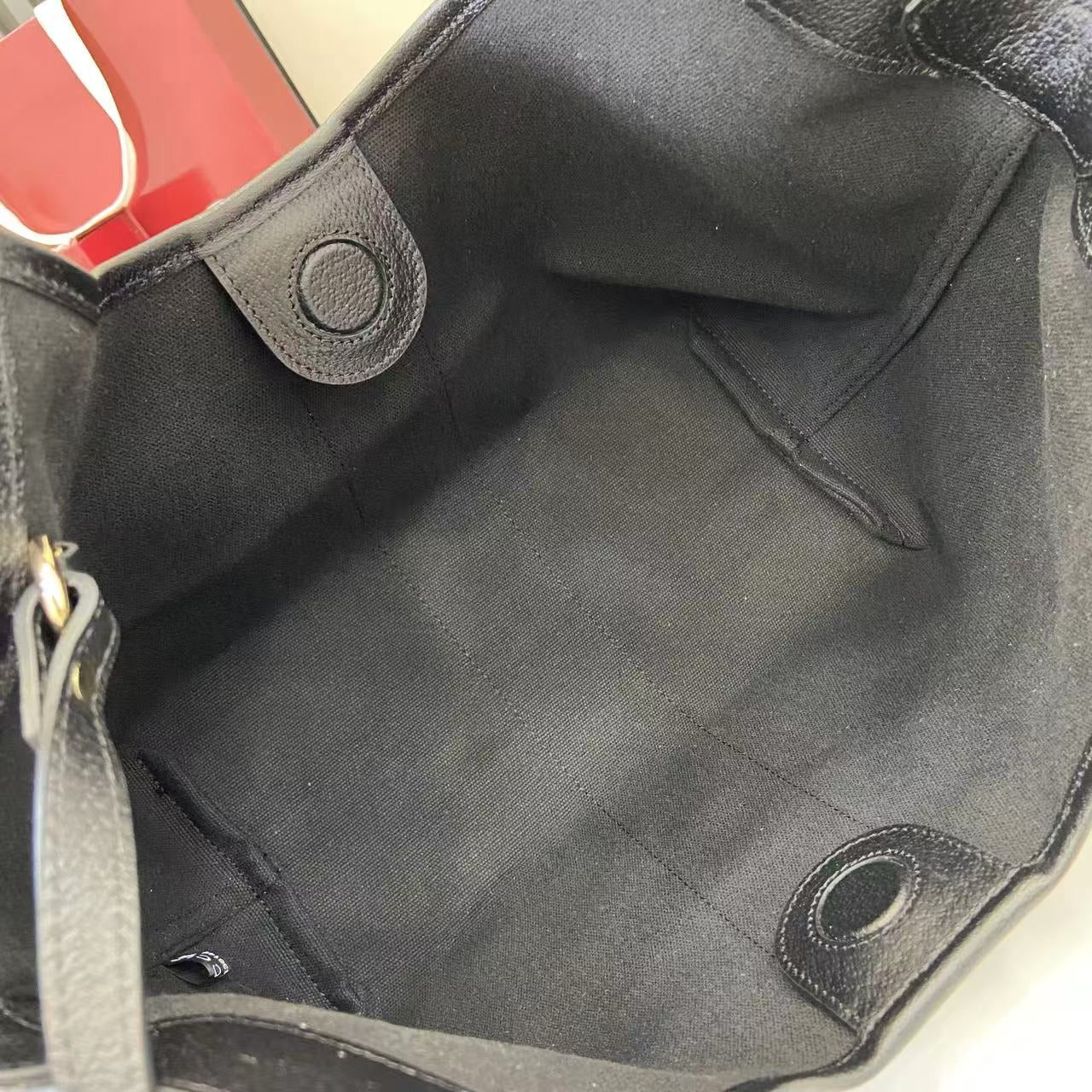 Gucci Black Denim & Canvas Double G Tote Bag