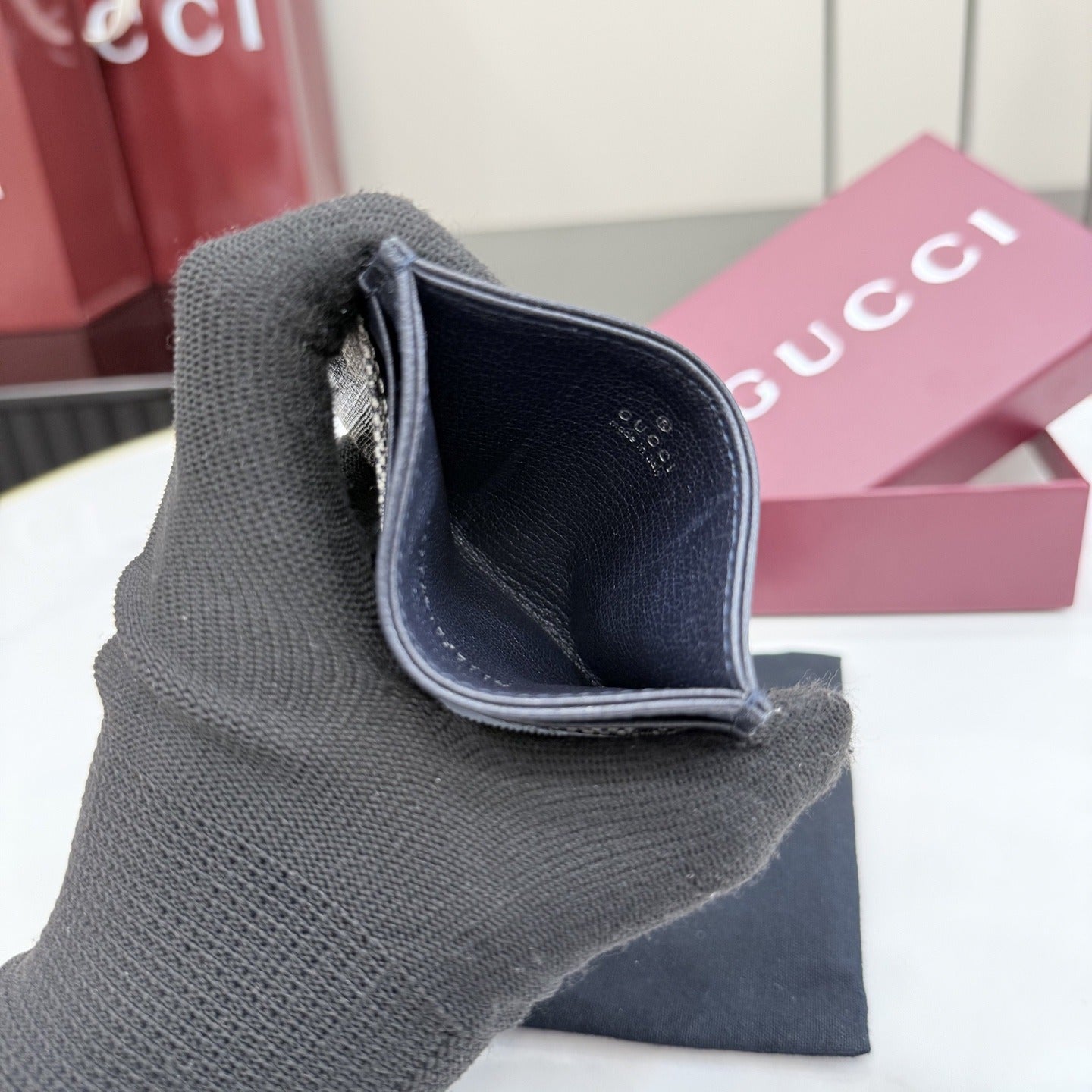 Gucci Canvas & Leather Card Holder